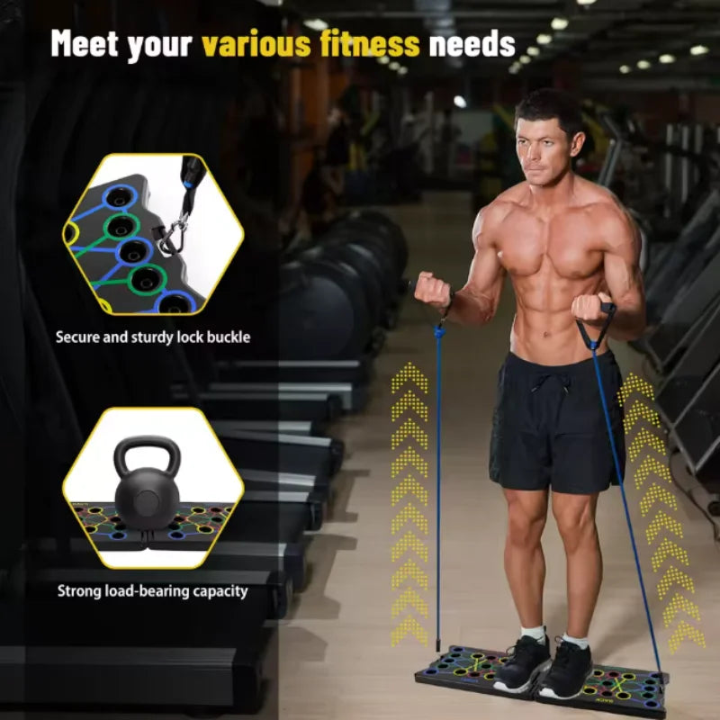PowerBoard Pro – Portable Multifunctional Push-Up Training System for Total Upper Body Strength