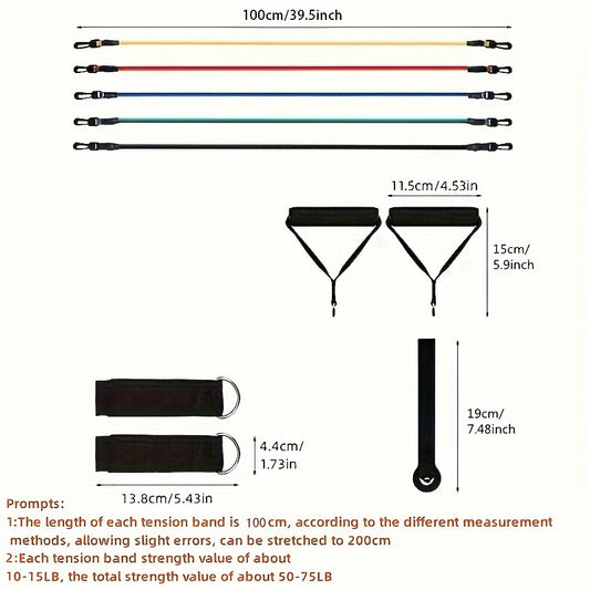 Power Set 11-in-1 Resistance Band Kit | Full-Body Home Gym with Handles, Anchor & Carry Bag